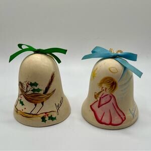 Sandstone Creations hand painted, artist signed Christmas bells